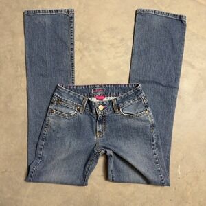 Wrangler Premium Patch Bootcut Jeans Womens 5/6 x 34 Blue Western Cowgirl Baggy